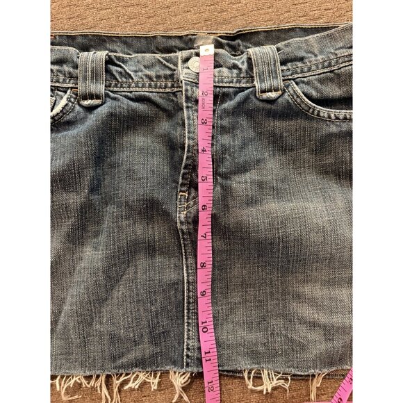 7 For All Mankind Jean Denim Micro Mini Skirt Y2K Vintage Cute It Girl - Picture 11 of 13